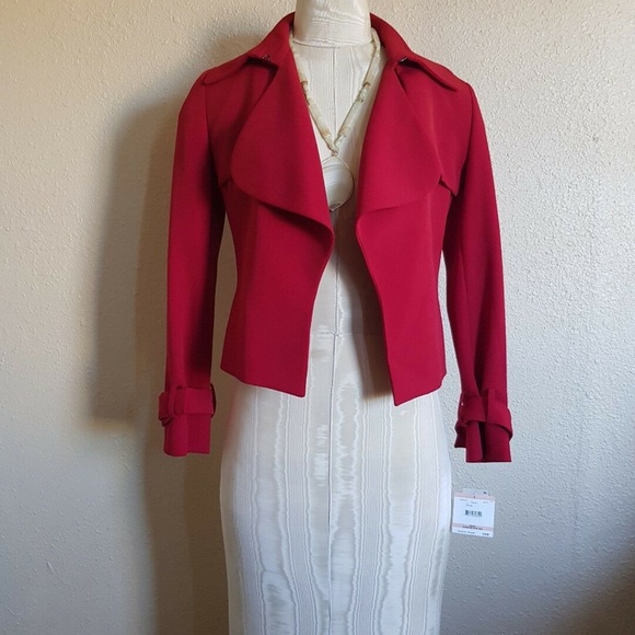 NWT WOMEN Anne Klein Red Jacket size 2 $149 - Picture 2 of 4